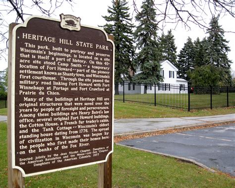 Heritage hill wisconsin - Heritage Hill State Park in Green Bay, Wisconsin, is a “living history” park devoted to preserving buildings and artifacts from historic Northeast Wisconsin and …